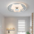 Contemporary Creative Kids Round Bear Iron Acrylic LED Flush Mount Ceiling Light For Bedroom