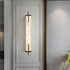 Modern Luxury Full Copper Marble Rectangle LED Wall Sconce Lamp For Living Room