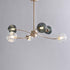 Contemporary Nordic Branch Line Orb Hardware Glass 6/8/12 Light Chandelier For Living Room