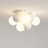 Contemporary Creative Orb Iron Acrylic 5-Light Semi-Flush Mount Ceiling Light For Bedroom