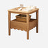Contemporary Nordic Square Wood End Table 2-Tier For Living Room