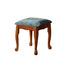 Traditional European Square Fabric Upholstered Wood Carved Frame Vanity Stool For Bedroom