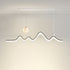 Modern Minimalist Moon Wave Long Iron Aluminum Acrylic LED Island Light Chandelier For Dining Room