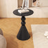 Contemporary Nordic Round Orb Cone Base Iron Rock Slab Coffee Table For Living Room