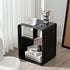 Modern Minimalist Rectangular Cubic Iron End Table 2-Storage For Living Room