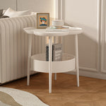 Contemporary Creative Flower Shape Tray Top Side Table 2-Tier Cabinet For Living Room