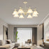 Traditional French Iron Glass Flower 4/6/8 Light Chandelier For Living Room