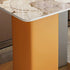 Contemporary Scandinavian Square Column Slate Leather Wood Carbon Steel End Table For Living Room