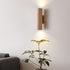 Traditional Japanese Rubber Wood Cylinder LED Wall Sconce Lamp For Bedroom