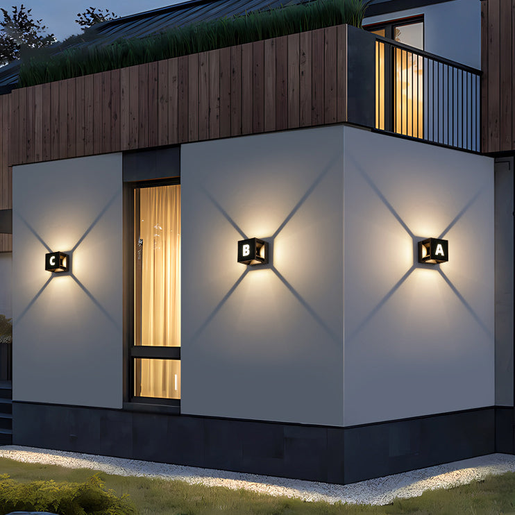 Contemporary Simplicity ABS Square LED Solar Waterproof Outdoor Wall Sconce Lamp For Garden