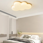 Modern Minimalist Cloud Wood Acrylic LED Flush Mount Ceiling Light For Bedroom