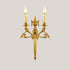 Traditional European Brass Candle Candleholder 2-Light Wall Sconce Lamp For Bedroom