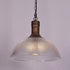 Contemporary Industrial Iron Vertical Ribbed Glass Semicircle 1-Light Pendant Light For Dining Room