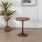 Traditional Vintage Round Walnut Wood End Table For Living Room