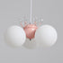 Contemporary Creative Cream Hardware Crystal Decor PE Round Shade 3-Light Kids Chandelier For Living Room