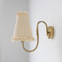 Traditional Vintage Pastoral Pleated Fabric Lace Shade 1-Light Wall Sconce Lamp For Living Room