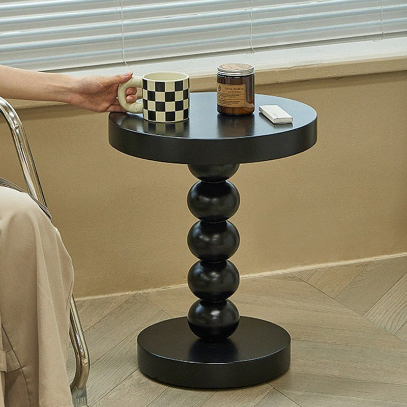 Traditional Vintage Round Beaded Wooden Coffee Table For Living Room