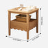 Contemporary Nordic Square Wood End Table 2-Tier For Living Room