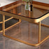 Modern Luxury Square Glass Top Nesting Coffee Table Drawer For Living Room