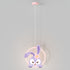 Contemporary Creative Kids Iron Aluminum Acrylic Circle StellaLou Rabbit LED Pendant Light For Bedroom