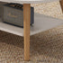 Modern Minimalist Round Rectangle Solid Wood End Table 2-Tier For Living Room