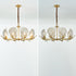 Contemporary Luxury Branch Leaf All Copper Glass 3/6/8 Light Chandelier For Living Room