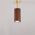 Traditional Chinese Cylinder Iron Wood LED Spotlight Semi-Flush Mount Ceiling Light For Living Room