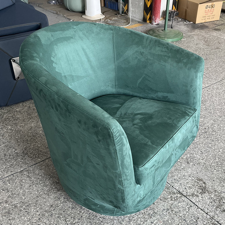 Modern Minimalist Ring Frame Solid Wood Cotton Linen High Density Sponge Accent Chair Backrest Armrest For Living Room