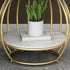 Contemporary Scandinavian Round Birdcage Stainless Steel Metal Slate Coffee Table For Living Room