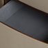 Modern Minimalist Elliptical Slate Saddle Leather Walnut Velvet Nightstand 2-Drawer For Bedside