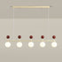 Contemporary Nordic Iron Long Strip Glass Magic Bean 5/7-Light Island Light Chandelier For Dining Room