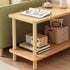 Traditional Japanese Wood Rectangular End Table 3-Tier For Living Room