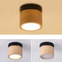 Traditional Japanese Wood Acrylic Cylindrical LED Spotlight Flush Mount Ceiling Light For Hallway