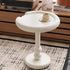 Modern Minimalist Oval Column Base Density Plate Beech Wood Fiberglass Side Table For Living Room