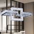 Modern Luxury Round Square Ring Buckle Stainless Steel Crystal LED Chandelier For Living Room