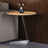 Modern Minimalist Round Leather Steel End Table For Living Room