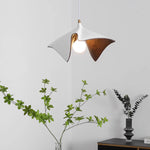 Traditional Japanese Resin Irregular Leaf Shape 1-Light Pendant Light For Living Room