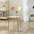Modern Minimalist Round Wood Iron Dining Chair Four Legs Backrest For Dining Room
