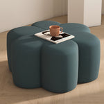 Contemporary Nordic Plum Blossom Shape Fabric Velvet Footstool For Living Room