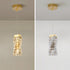 Modern Luxury Stainless Steel Crystal Irregular Column LED Pendant Light For Living Room