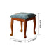 Traditional European Square Fabric Upholstered Wood Carved Frame Vanity Stool For Bedroom