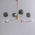 Contemporary Nordic Branch Line Orb Hardware Glass 6/8/12 Light Chandelier For Living Room
