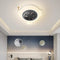 Modern Art Deco Kids Iron PE Astronaut Round LED Flush Mount Ceiling Light For Bedroom