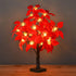 Modern Art Deco Fabric Artificial Maple Leaf Tree LED Table Lamp For Bedroom