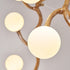 Contemporary Creative Round Tree Branch Hardware Glass 6/8/10/12 Light Chandelier For Living Room