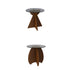 Contemporary Nordic Round Cross-Legged Glass Pine Wood Side Table For Living Room