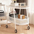 Modern Simplicity Elliptical Glass Iron End Table 2-Tier For Living Room