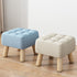 Modern Minimalist Square Fabric Solid Wood Low Stool For Living Room