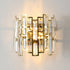 Modern Luxury Stainless Steel Crystal Multiple Rectangular 1/2 Light Wall Sconce Lamp For Living Room