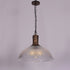 Contemporary Industrial Iron Vertical Ribbed Glass Semicircle 1-Light Pendant Light For Dining Room
